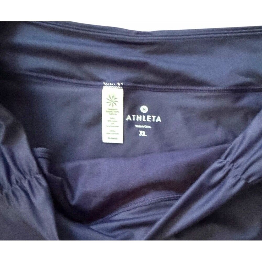 NEW Athleta High Neck Bra Cup Loop Tankini Top 40D/DD Navy Blue Skirt Swimsuit - Picture 13 of 16